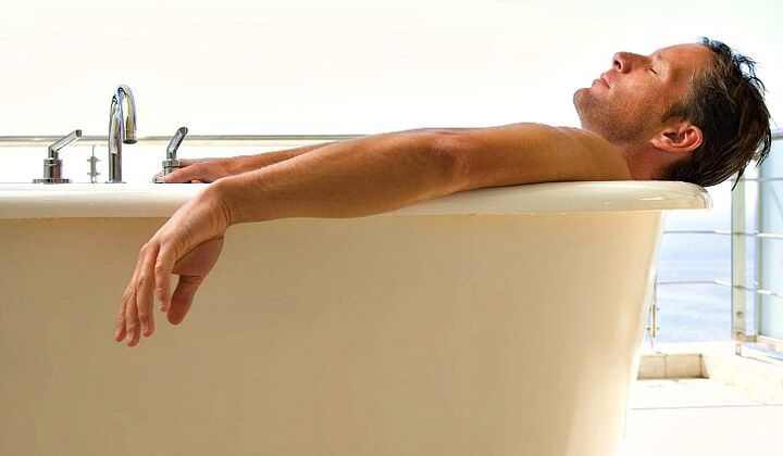 A man bathing with soda