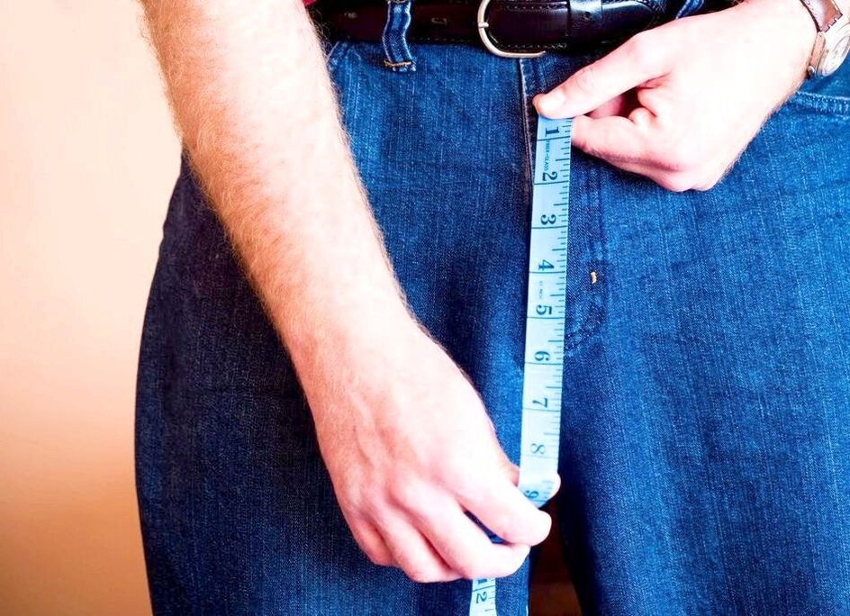 men measure penis after enlargement
